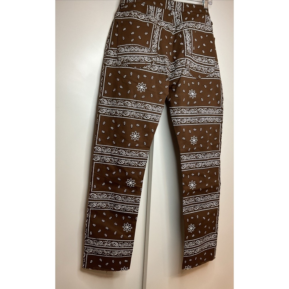 Fashion NOVA Men Taking Over Paisley Straight Jeans Brown W42 - Picture 3 of 6